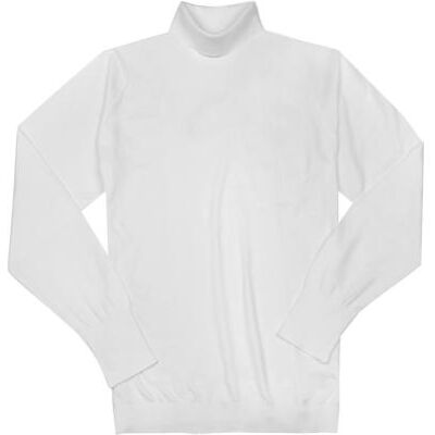 John Smedley Herren Rollkragen weiß Cotton unifarben weiß L male John Smedley Herren Rollkragen weiß Cotton unifarben weiß L male