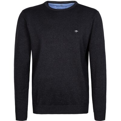 Fynch-Hatton Herren Pullover grau Baumwolle unifarben grau S male Fynch-Hatton Herren Pullover grau Baumwolle unifarben grau S male