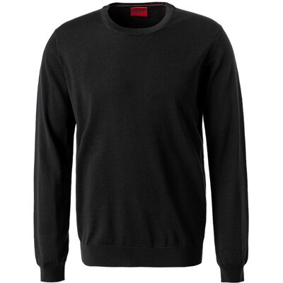 HUGO Herren Pullover schwarz Schurwolle unifarben schwarz S male HUGO Herren Pullover schwarz Schurwolle unifarben schwarz S male