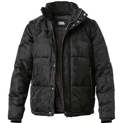 KARL LAGERFELD Herren Steppjacke schwarz Mikrofaser camouflage schwarz 56 (XXL) male KARL LAGERFELD Herren Steppjacke schwarz Mikrofaser camouflage schwarz 56 (XXL) male
