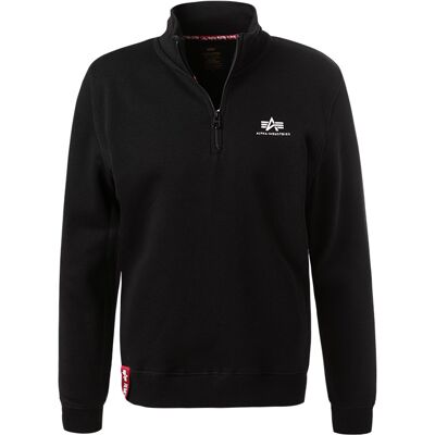 Alpha INDUSTRIES Herren Troyer schwarz Baumwolle unifarben schwarz XL male Alpha INDUSTRIES Herren Troyer schwarz Baumwolle unifarben schwarz XL male
