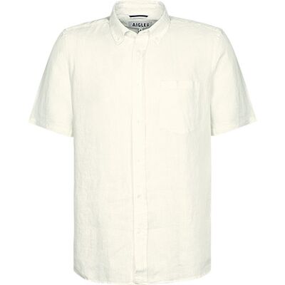 Aigle Herren Kurzarmhemd beige Leinen beige M male Aigle Herren Kurzarmhemd beige Leinen beige M male