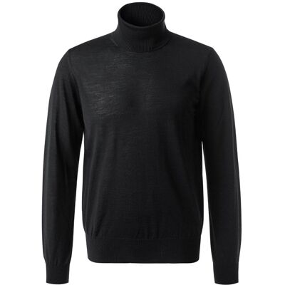 Giorgio Armani EMPORIO ARMANI Herren Rollkragenpullover schwarz Schurwolle unifarben schwarz 52 (L) male Giorgio Armani EMPORIO ARMANI Herren Rollkragenpullover schwarz Schurwolle unifarben schwarz 52 (L) male