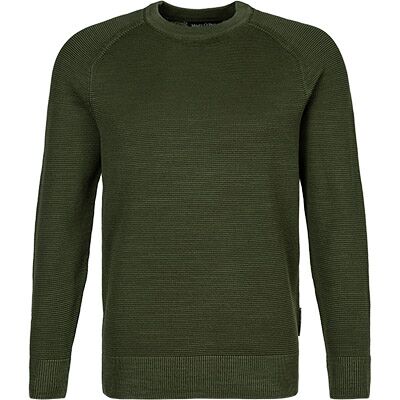Marc O' Polo Pullover grün Baumwolle unifarben grün L male Marc O' Polo Pullover grün Baumwolle unifarben grün L male