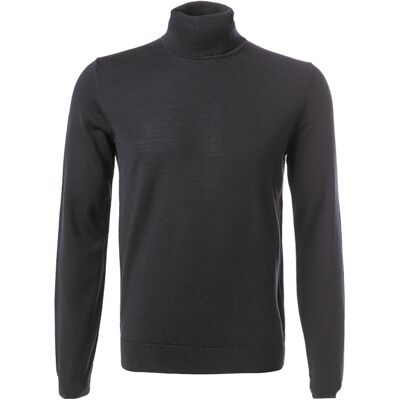 HUGO Herren Rollkragenpullover blau Schurwolle unifarben blau M male HUGO Herren Rollkragenpullover blau Schurwolle unifarben blau M male