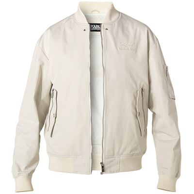 KARL LAGERFELD Herren Blouson weiß Mikrofaser unifarben mit Motiv weiß 54 (XL) male KARL LAGERFELD Herren Blouson weiß Mikrofaser unifarben mit Motiv weiß 54 (XL) male