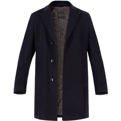 Bugatti Herren Mantel blau Wolle unifarben blau 48 (S) male Bugatti Herren Mantel blau Wolle unifarben blau 48 (S) male