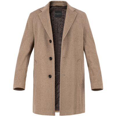 Bugatti Herren Mantel beige Wolle unifarben beige 58 (3XL) male Bugatti Herren Mantel beige Wolle unifarben beige 58 (3XL) male