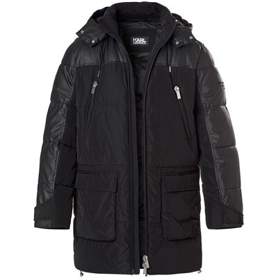 KARL LAGERFELD Herren Parka schwarz Mikrofaser schwarz 56 (XXL) male KARL LAGERFELD Herren Parka schwarz Mikrofaser schwarz 56 (XXL) male