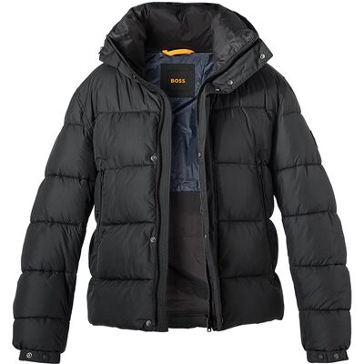 Boss Orange Herren Steppjacke schwarz Mikrofaser unifarben schwarz 52 (L) male Boss Orange Herren Steppjacke schwarz Mikrofaser unifarben schwarz 52 (L) male