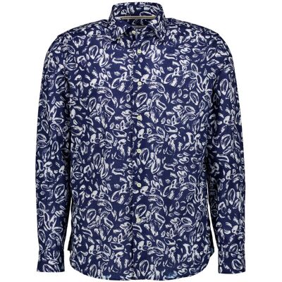 FIL NOIR Herren Hemd blau Baumwolle-Leinen blau 40 male FIL NOIR Herren Hemd blau Baumwolle-Leinen blau 40 male