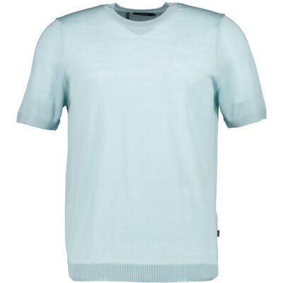 MAERZ Muenchen Herren T-Shirt blau Merinowolle unifarben blau 52 (L) male MAERZ Muenchen Herren T-Shirt blau Merinowolle unifarben blau 52 (L) male