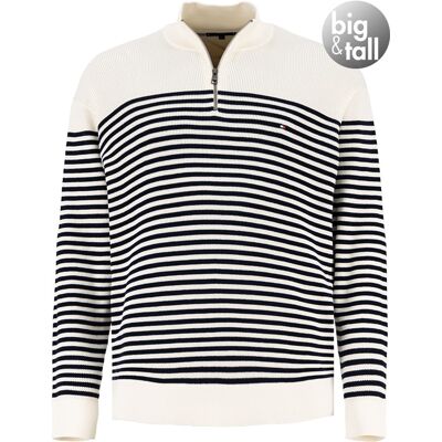 Tommy Hilfiger Herren Pullover weiß Baumwolle gestreift weiß 3XL male Tommy Hilfiger Herren Pullover weiß Baumwolle gestreift weiß 3XL male