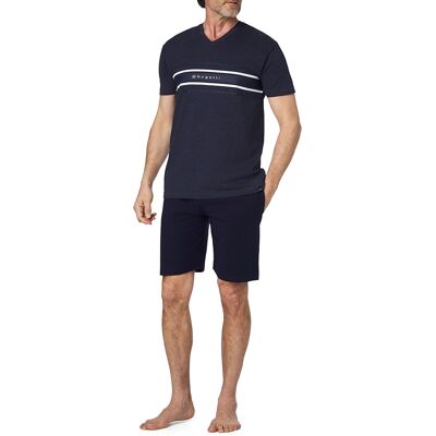 Bugatti Herren Pyjama blau Jersey-Baumwolle unifarben blau 58 (3XL) male Bugatti Herren Pyjama blau Jersey-Baumwolle unifarben blau 58 (3XL) male