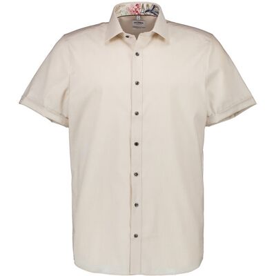 OLYMP Herren Kurzarmhemd beige Baumwoll-Stretch beige 41 male OLYMP Herren Kurzarmhemd beige Baumwoll-Stretch beige 41 male