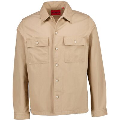 HUGO Herren Overshirt beige Baumwolle beige S male HUGO Herren Overshirt beige Baumwolle beige S male