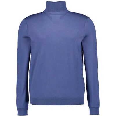 BOGNER Herren Rollkragenpullover blau Schurwolle unifarben blau M male BOGNER Herren Rollkragenpullover blau Schurwolle unifarben blau M male