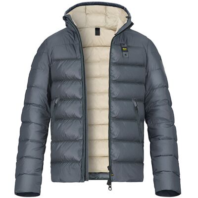 Blauer. USA Herren Steppjacke grau Nylon unifarben grau L male Blauer. USA Herren Steppjacke grau Nylon unifarben grau L male