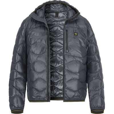 Blauer. USA Herren Daunenjacke grau Mikrofaser unifarben grau M male Blauer. USA Herren Daunenjacke grau Mikrofaser unifarben grau M male