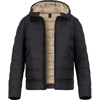 Blauer. USA Herren Daunenjacke schwarz Mikrofaser unifarben schwarz L male Blauer. USA Herren Daunenjacke schwarz Mikrofaser unifarben schwarz L male
