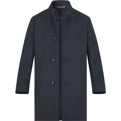 Bugatti Herren Mantel blau Wolle unifarben blau 56 (XXL) male Bugatti Herren Mantel blau Wolle unifarben blau 56 (XXL) male