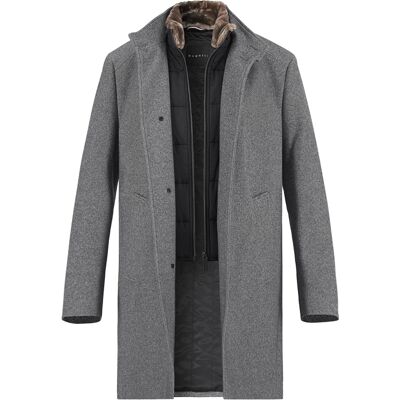 Bugatti Herren Mantel grau Mikrofaser unifarben grau 48 (S) male Bugatti Herren Mantel grau Mikrofaser unifarben grau 48 (S) male