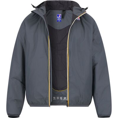 K-WAY Herren Regenjacke grau Mikrofaser unifarben grau L male K-WAY Herren Regenjacke grau Mikrofaser unifarben grau L male