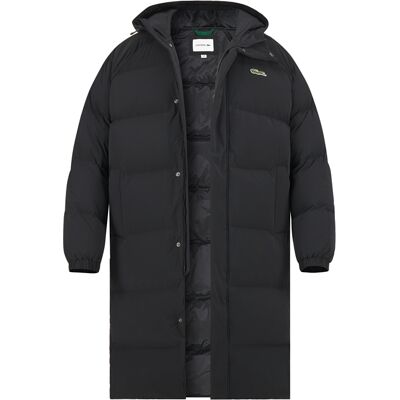 LACOSTE Herren Daunenparka schwarz Mikrofaser unifarben schwarz 48 (S) male LACOSTE Herren Daunenparka schwarz Mikrofaser unifarben schwarz 48 (S) male