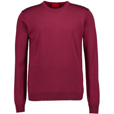 HUGO Herren Pullover rot Schurwolle unifarben rot S male HUGO Herren Pullover rot Schurwolle unifarben rot S male