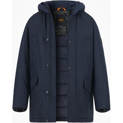 Boss Orange Herren Parka blau Mikrofaser unifarben blau 48 (S) male Boss Orange Herren Parka blau Mikrofaser unifarben blau 48 (S) male