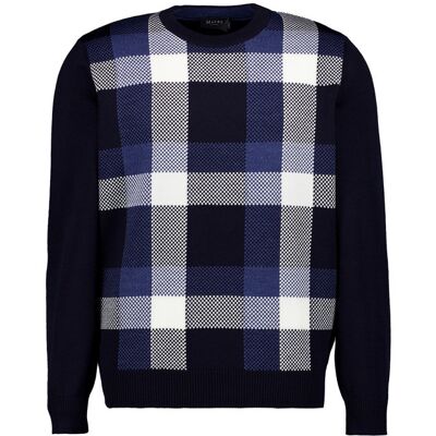 MAERZ Muenchen Herren Pullover blau Merinowolle Raute und Karo blau 50 (M) male MAERZ Muenchen Herren Pullover blau Merinowolle Raute und Karo blau 50 (M) male