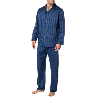 Novila Herren Pyjama blau Baumwolle gestreift blau 98 (M) male Novila Herren Pyjama blau Baumwolle gestreift blau 98 (M) male