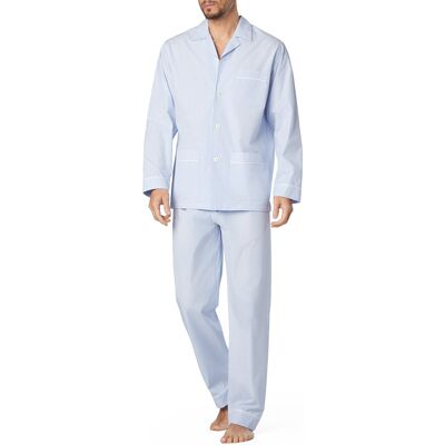 van Laack Herren Pyjama blau Baumwolle gestreift blau 50 (M) male van Laack Herren Pyjama blau Baumwolle gestreift blau 50 (M) male