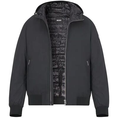 Boss Black Herren Daunenjacke schwarz Mikrofaser unifarben schwarz 50 (M) male Boss Black Herren Daunenjacke schwarz Mikrofaser unifarben schwarz 50 (M) male