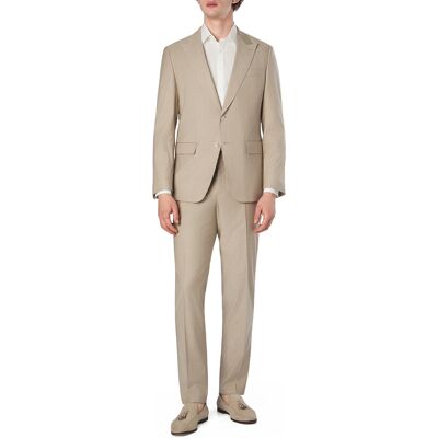 Boss Black Herren Anzug beige Schurwoll-Stretch beige 52 male Boss Black Herren Anzug beige Schurwoll-Stretch beige 52 male