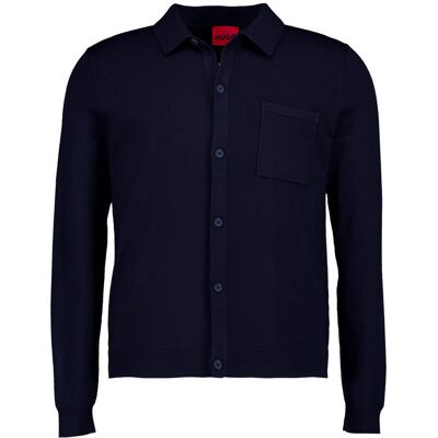 HUGO Herren Cardigan blau Mikrofaser unifarben blau S male HUGO Herren Cardigan blau Mikrofaser unifarben blau S male
