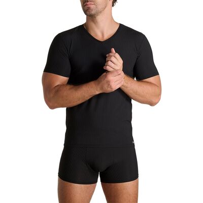 bruno banani Herren T-Shirt schwarz Baumwolle unifarben schwarz 5 (M) male bruno banani Herren T-Shirt schwarz Baumwolle unifarben schwarz 5 (M) male