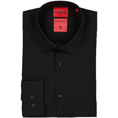 HUGO Herren Hemd schwarz Baumwoll-Stretch schwarz 38 male HUGO Herren Hemd schwarz Baumwoll-Stretch schwarz 38 male