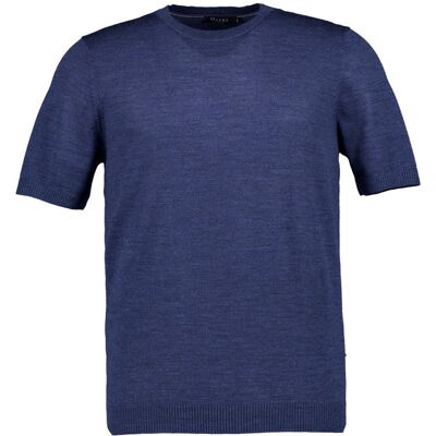 MAERZ Muenchen Herren Kurzarmpullover blau Merinowolle blau 50 (M) male MAERZ Muenchen Herren Kurzarmpullover blau Merinowolle blau 50 (M) male