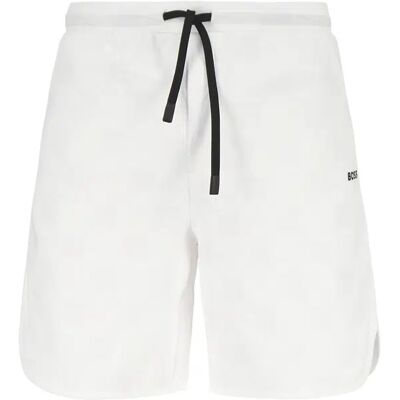 Boss Green Herren Sweatshorts weiß Baumwoll-Stretch weiß L male Boss Green Herren Sweatshorts weiß Baumwoll-Stretch weiß L male