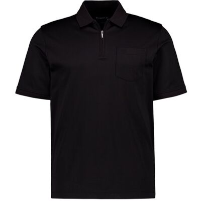 Bugatti Herren Zip-Polo schwarz Jersey schwarz M male Bugatti Herren Zip-Polo schwarz Jersey schwarz M male