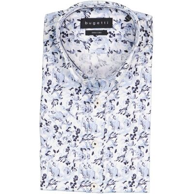 Bugatti Herren Kurzarmhemd blau Baumwolle blau XL male Bugatti Herren Kurzarmhemd blau Baumwolle blau XL male