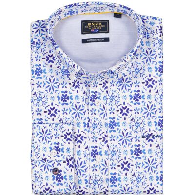 N.Z.A. Herren Hemd blau Baumwoll-Stretch blau XXL male N.Z.A. Herren Hemd blau Baumwoll-Stretch blau XXL male