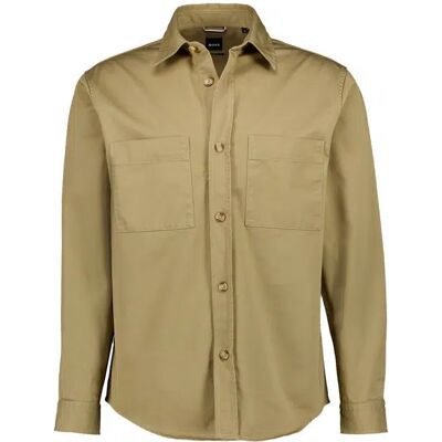 Boss Black Herren Overshirt braun Baumwolle braun S male Boss Black Herren Overshirt braun Baumwolle braun S male