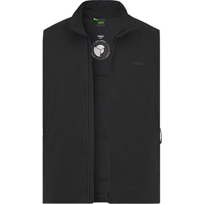 Boss Green Herren Steppweste schwarz Mikrofaser unifarben schwarz L male Boss Green Herren Steppweste schwarz Mikrofaser unifarben schwarz L male