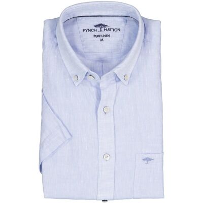 Fynch-Hatton Herren Kurzarmhemd blau Leinen blau XL male Fynch-Hatton Herren Kurzarmhemd blau Leinen blau XL male