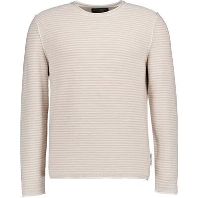 Marc O' Polo Pullover beige Baumwolle-Leinen gestreift beige M male Marc O' Polo Pullover beige Baumwolle-Leinen gestreift beige M male