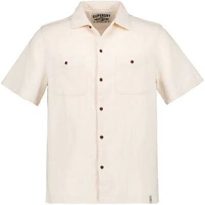 Superdry Herren Kurzarmhemd beige Bio-Baumwolle beige XXL male Superdry Herren Kurzarmhemd beige Bio-Baumwolle beige XXL male