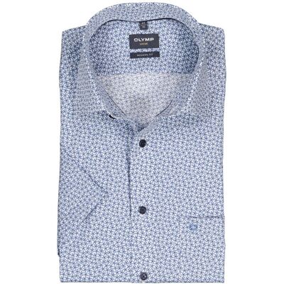 OLYMP Herren Kurzarmhemd blau Baumwolle blau 42 male OLYMP Herren Kurzarmhemd blau Baumwolle blau 42 male