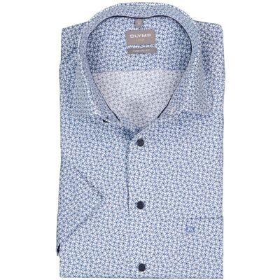 OLYMP Herren Kurzarmhemd blau Baumwolle blau 40 male OLYMP Herren Kurzarmhemd blau Baumwolle blau 40 male
